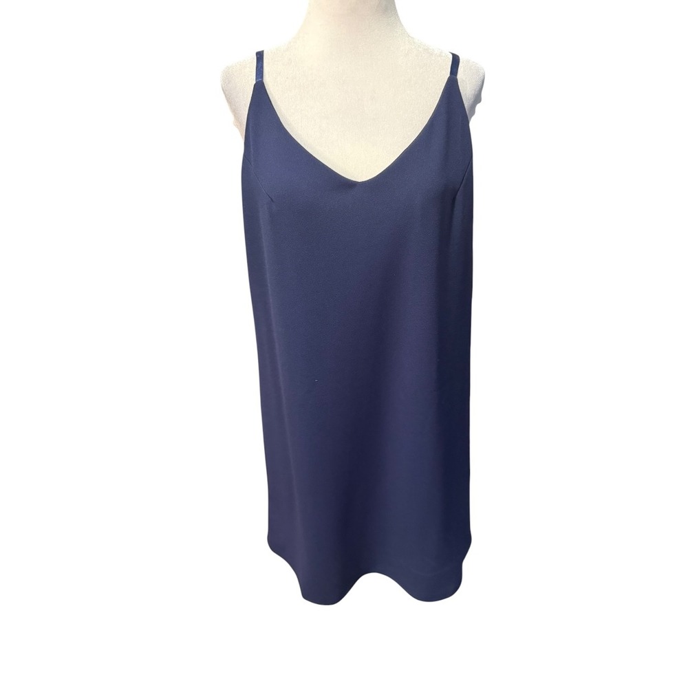 Bebe Navy Blue V-Neck Adjustable Strap Slip Dress Size Medium 703006 NEW